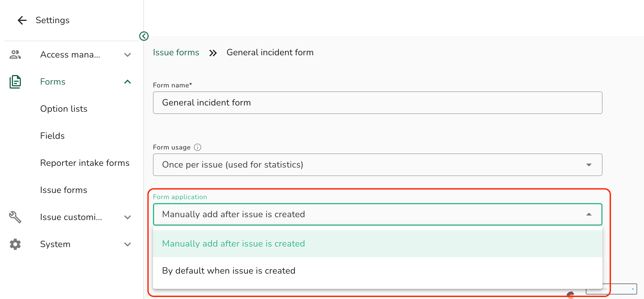 Form application