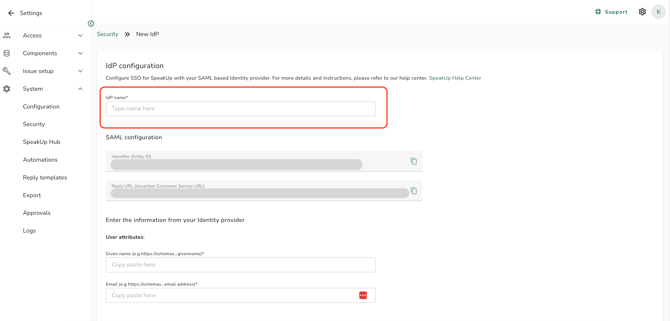 IDP name copy