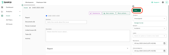 Issue status 