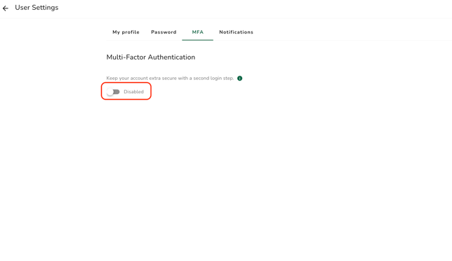 MFA disable