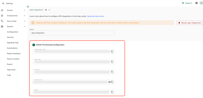 OAuth config