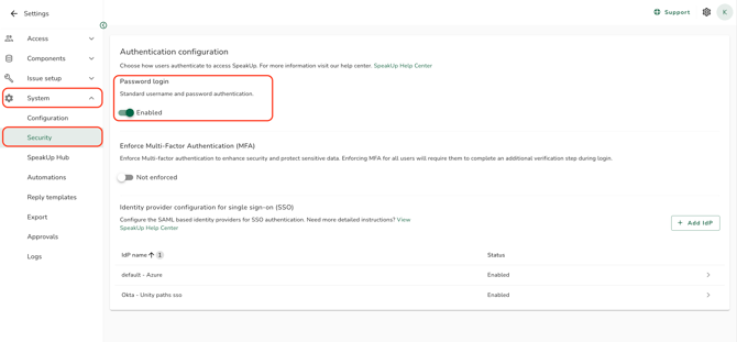 SSo password on