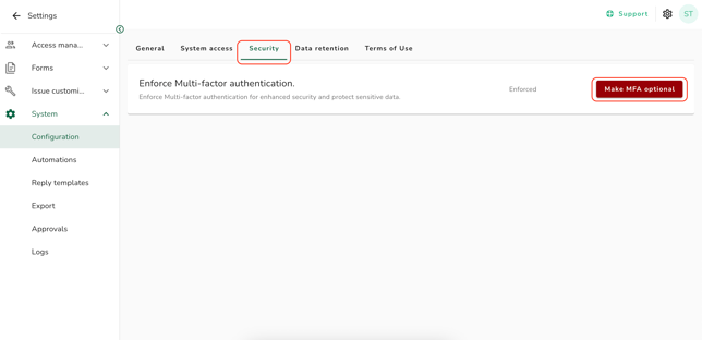 Disable MFA