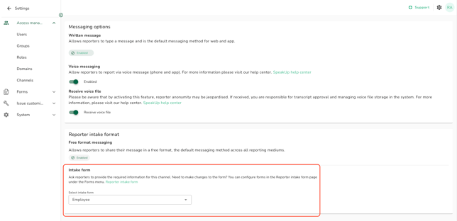 Add Intake Form