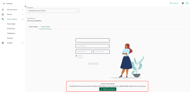 Add issue form