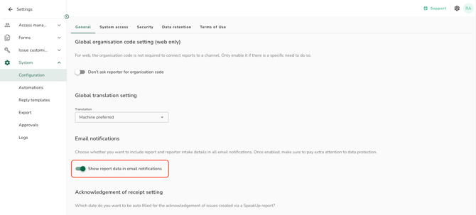 Show report data in emails