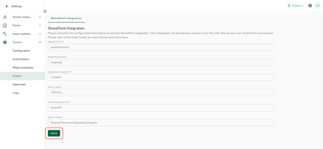 Sharepoint integration