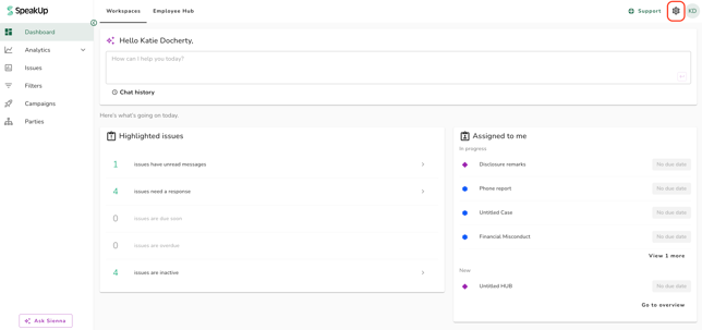 Total settings page