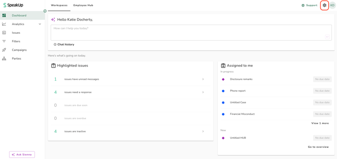 Total settings page