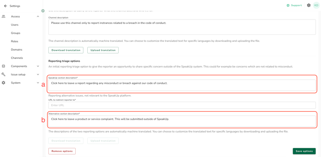 add options triage 1