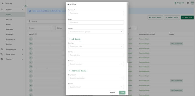 add user box