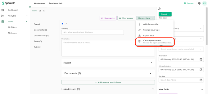 clear report content-1
