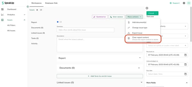clear report content-1