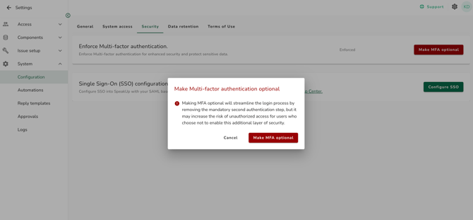 confirm dont enforce