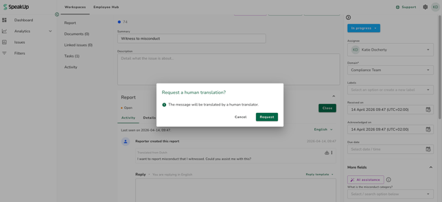 confirm human request
