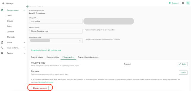 consent disable 1