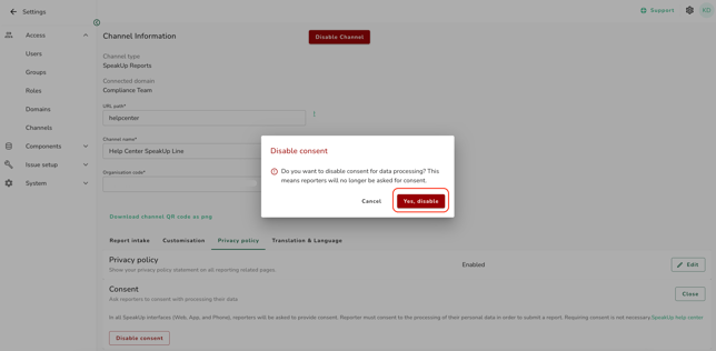 consent disable confirm-1