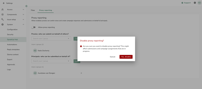 disable proxy report