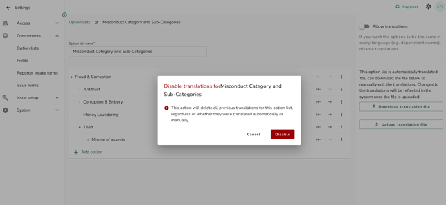 disable translations confirm