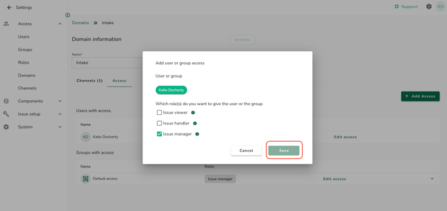 edit access domain 1