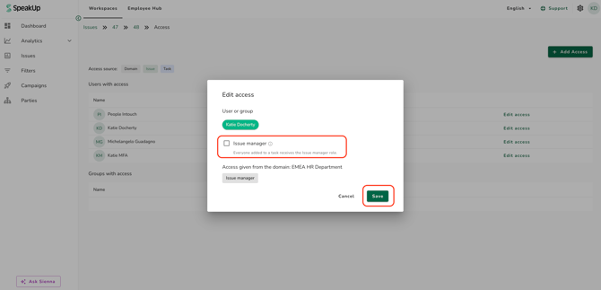 edit access save