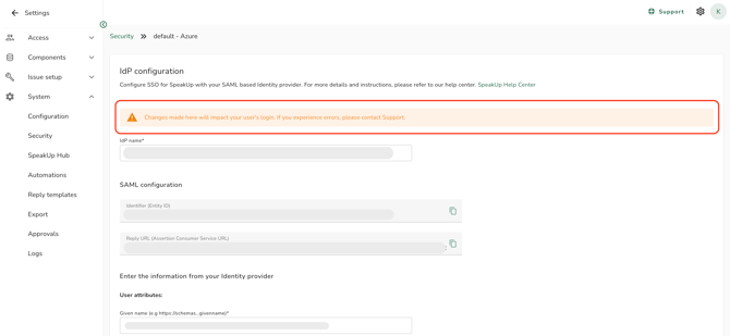 edit idp warning