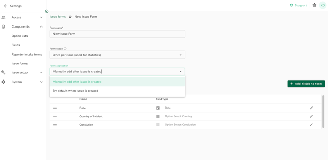 form application new issues