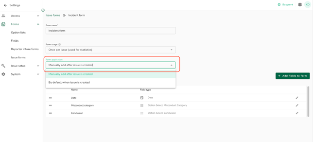 form application