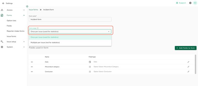 form usage