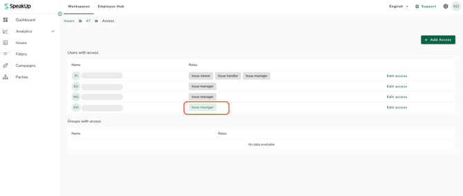 issue access