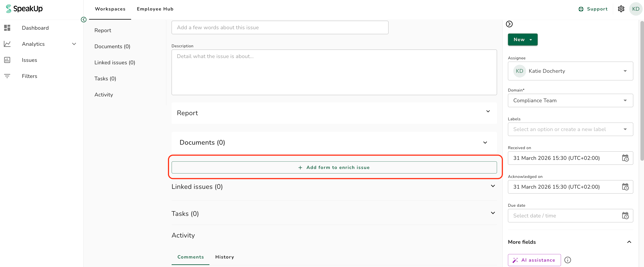 issue add form