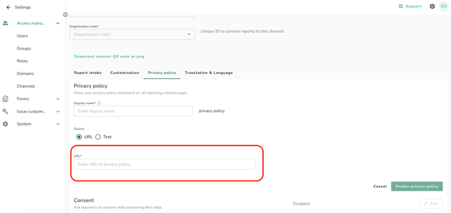 privacy url