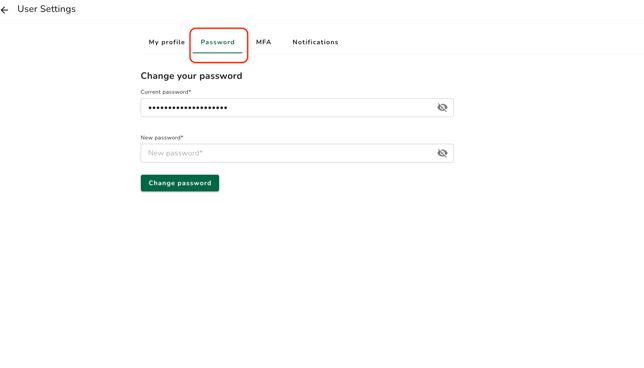 reset password